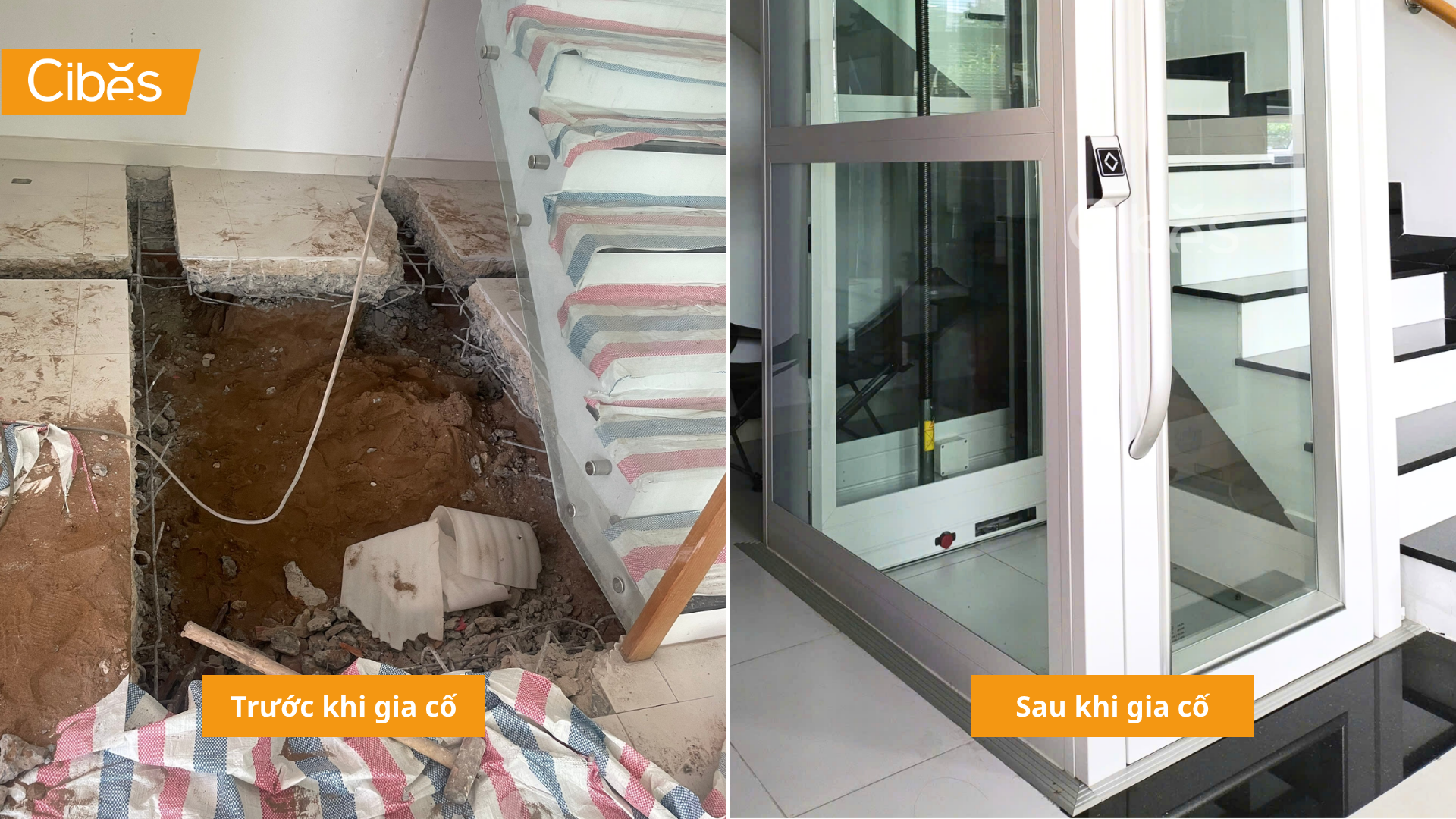 Hố pit tại công trình Thủ Đức trước và sau khi được gia cố theo yêu cầu kỹ thuật của Cibes